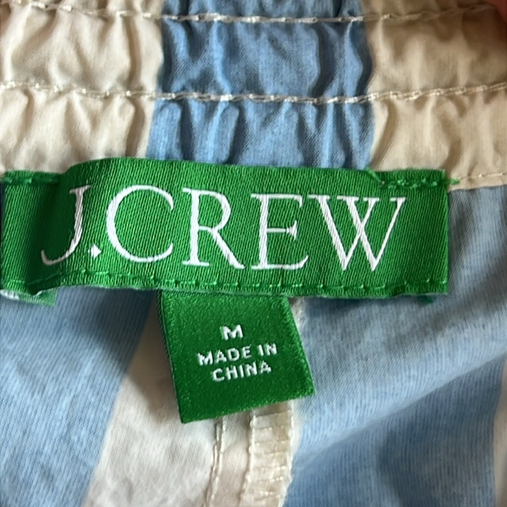 J. CREW Smocked Beach Short Striped Adjustable Waist - Picture 5 of 10